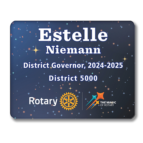 Rotary 2024-2025 ThEme - Large Acrylic Badge - 3-1/2